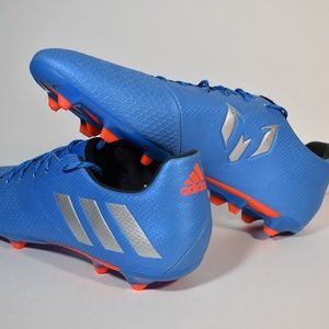 white and blue messi cleats
